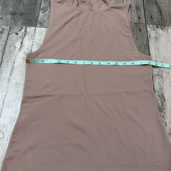 Babaton Contour Mock Neck Taupe Sleeveless Mini Dress Neutral Stretchy Aritzia - Picture 4 of 8